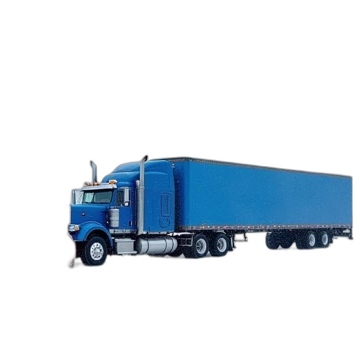 weapon, 3d render, photorealistic, concept art, blue, truck, trailer, snowplow transparent PNG cut-out