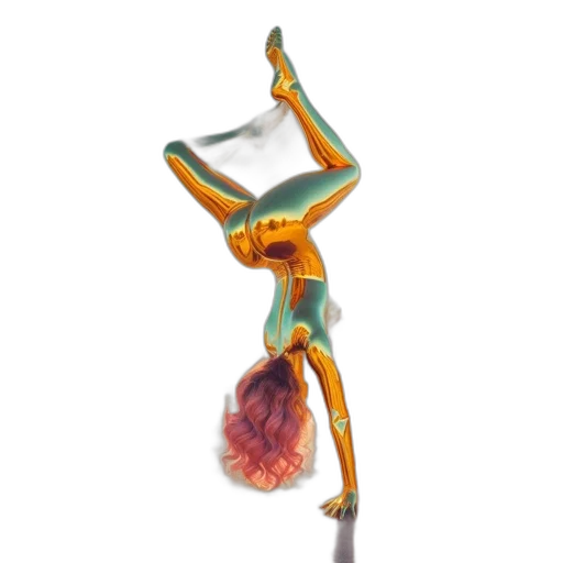 staff, jewelry, concept art, 3d render, golden, figure, handstands, sunlit transparent PNG cut-out