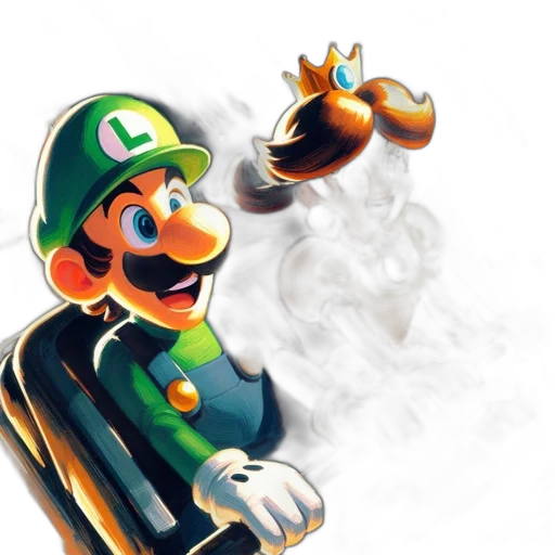 concept art, 3d render, pixel art, photorealistic, fire, green, mario, universe transparent PNG cut-out