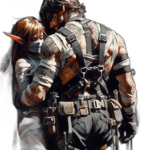 weapon, jacket, concept art, cyberpunk, comic book art, fantasy art, fire, outer space transparent PNG cut-out