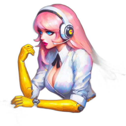 robot, staff, weapon, concept art, pixel art, cyberpunk, fantasy art, pastel transparent PNG cut-out