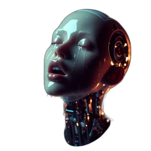 robot, face, mask, jewelry, 3d render, cyberpunk, concept art, photorealistic transparent PNG cut-out
