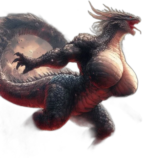 dragon, creature, animal, concept art, fantasy art, photorealistic, 3d render, massive transparent PNG cut-out