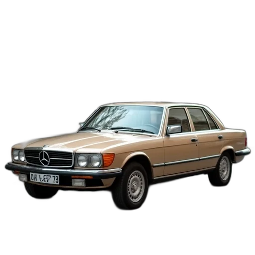 car, animal, weapon, photorealistic, 3d render, beige, sedan, parked transparent PNG cut-out