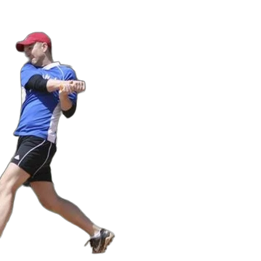 3d render, baseball, player, blue, shirt, red, cap, swings transparent PNG cut-out