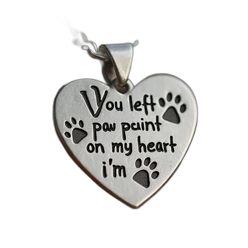 jewelry, paw, print, charm, words, left, prints, heart transparent PNG cut-out