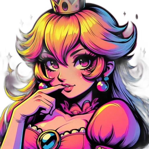 crown, anime, pixel art, fantasy art, concept art, neon, colorful, animated transparent PNG cut-out