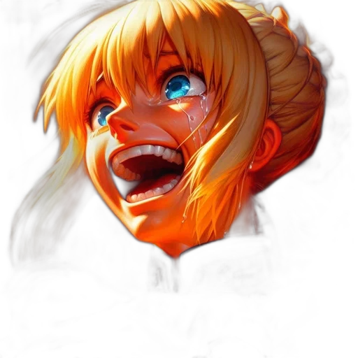 face, mask, concept art, photorealistic, fantasy art, anime, blue, golden transparent PNG cut-out
