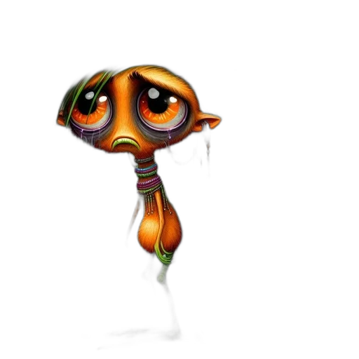 staff, mask, umbrella, creature, concept art, 3d render, fantasy art, photorealistic transparent PNG cut-out