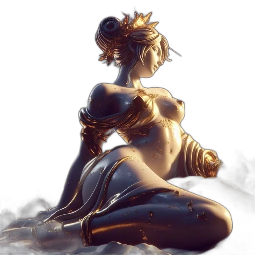 crown, dress, jewelry, concept art, fantasy art, photorealistic, anime, fire transparent PNG cut-out