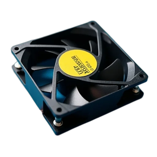 umbrella, 3d render, black, computer, fan, yellow, sticker, lying transparent PNG cut-out
