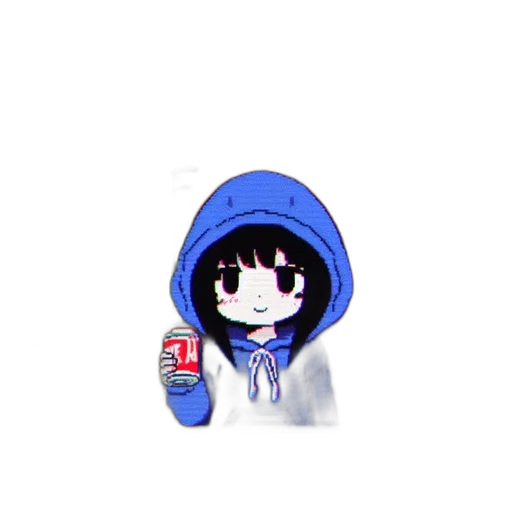 jacket, bottle, food, creature, pixel art, anime, vaporwave, 3d render transparent PNG cut-out
