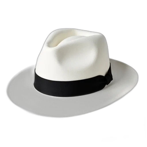 hat, jewelry, crown, 3d render, white, panama, black, band transparent PNG cut-out