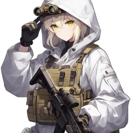 weapon, jacket, staff, animal, anime, cyberpunk, pixel art, concept art transparent PNG cut-out