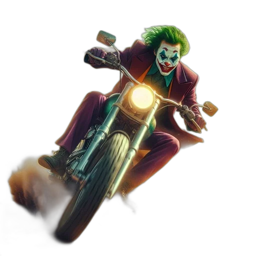 car, weapon, concept art, comic book art, 3d render, pixel art, joker, character transparent PNG cut-out