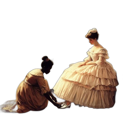 dress, shoes, furniture, crown, oil painting, photorealistic, concept art, watercolor transparent PNG cut-out