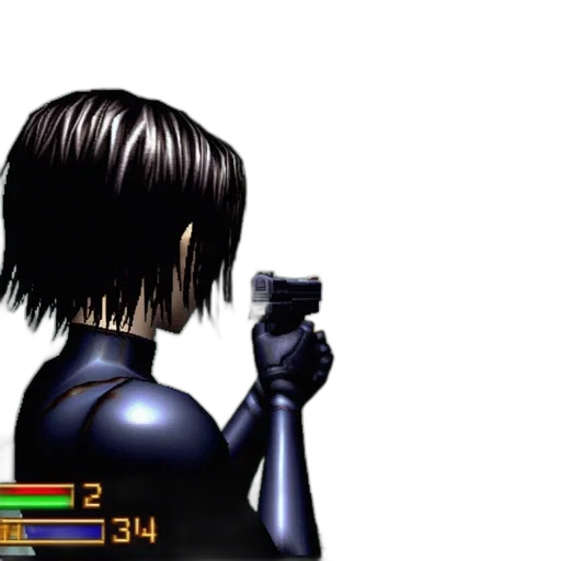 robot, weapon, hair, staff, pixel art, 3d render, cyberpunk, concept art transparent PNG cut-out