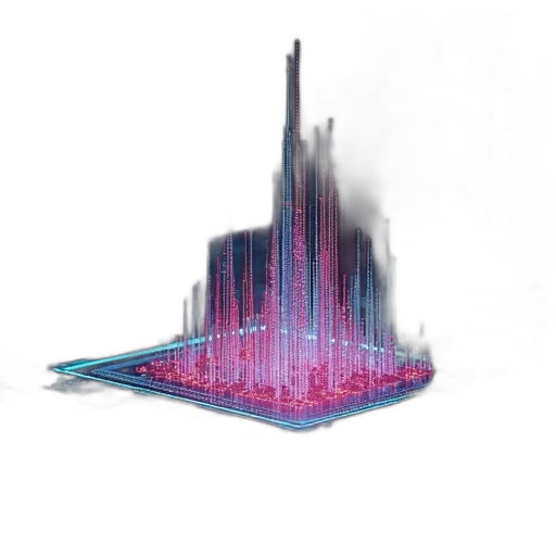 building, cyberpunk, vaporwave, concept art transparent PNG cut-out