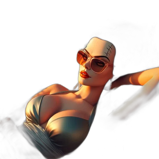 mask, robot, face, dress, concept art, 3d render, comic book art, photorealistic transparent PNG cut-out