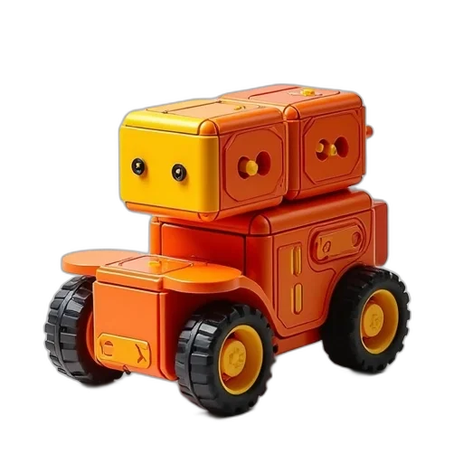 robot, car, 3d render, concept art, wok, magformers, smallest, toy transparent PNG cut-out