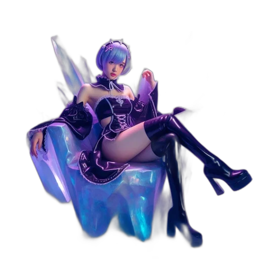 weapon, dress, staff, robot, concept art, fantasy art, pixel art, vaporwave transparent PNG cut-out