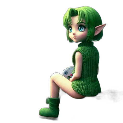 dress, creature, staff, animal, 3d render, concept art, fantasy art, pixel art transparent PNG cut-out