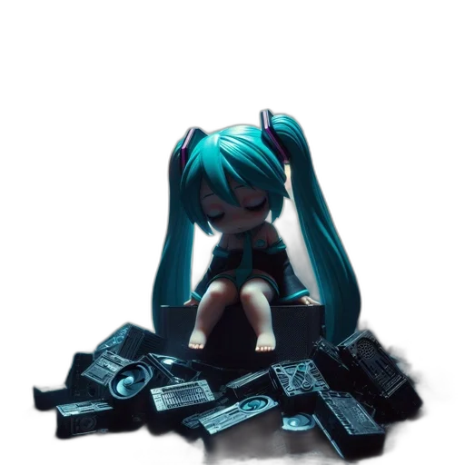 weapon, robot, dress, creature, cyberpunk, 3d render, vaporwave, concept art transparent PNG cut-out