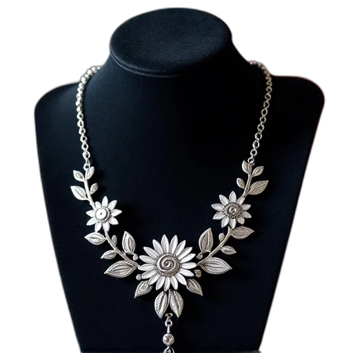 jewelry, crown, flower, dress, 3d render, photorealistic, monochrome, silver transparent PNG cut-out
