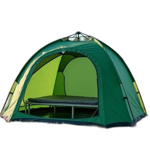 umbrella, 3d render, green, pop-up, tent, metal, frame, set transparent PNG cut-out