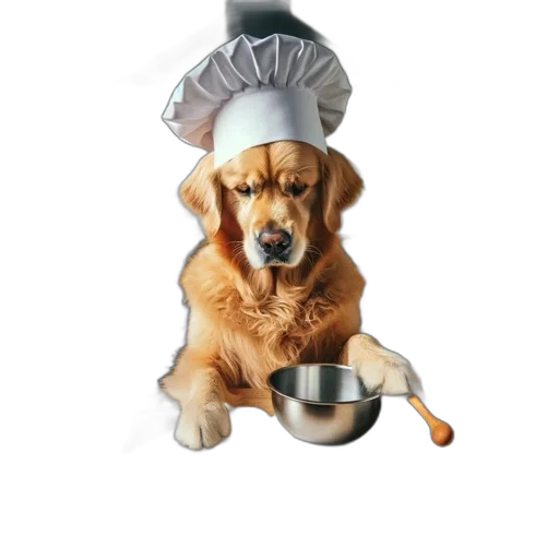 staff, food, hat, weapon, photorealistic, 3d render, domestic, dog transparent PNG cut-out
