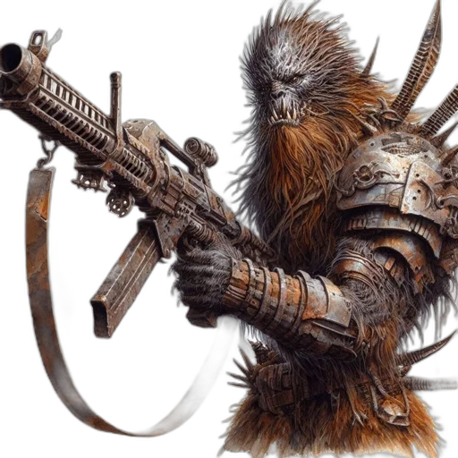 weapon, animal, creature, staff, concept art, fantasy art, photorealistic, comic book art transparent PNG cut-out