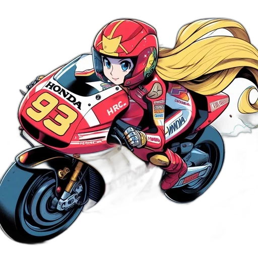 cartoon, anime, concept art, comic book art, animated, female, rider, donning transparent PNG cut-out