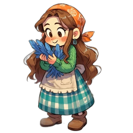 staff, dress, hat, jacket, pixel art, watercolor, concept art, anime transparent PNG cut-out