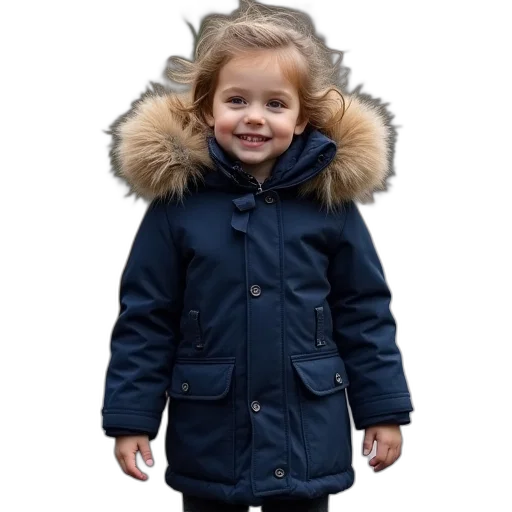 jacket, baby, girl, navy transparent PNG cut-out