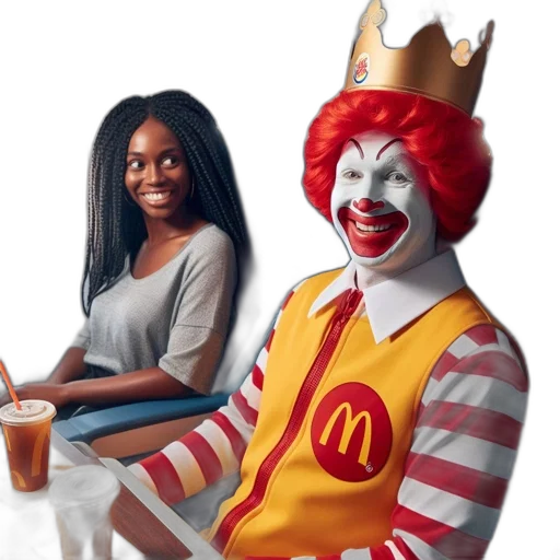 food, crown, face, photorealistic, 3d render, concept art, woman, ronald transparent PNG cut-out