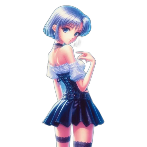 dress, robot, staff, flower, anime, concept art, watercolor, pixel art transparent PNG cut-out