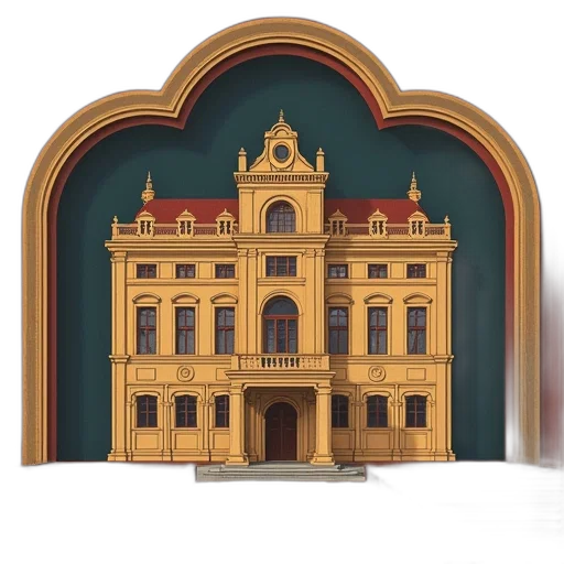 building, crown, furniture, 3d render, concept art, photorealistic, city street, grand transparent PNG cut-out