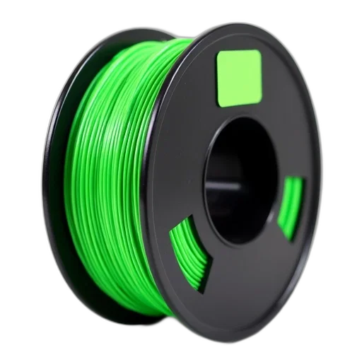 3d render, green, close-up, image, black, coiled, printer, filament transparent PNG cut-out