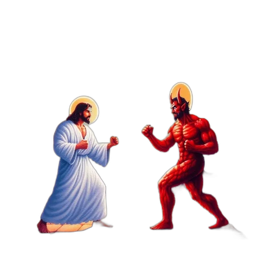 pixel art, concept art, comic book art, 3d render, dramatic, scene, shows, jesus transparent PNG cut-out