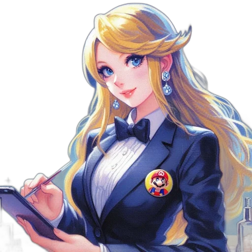 staff, crown, dress, anime, pixel art, fantasy art, concept art, blue transparent PNG cut-out