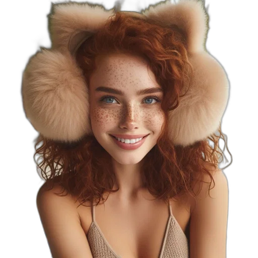 hat, mask, creature, crown, photorealistic, woman, red, curly transparent PNG cut-out