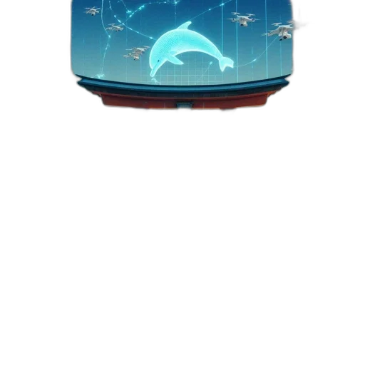 staff, hat, concept art, vaporwave, 3d render, underwater, outer space, blue transparent PNG cut-out