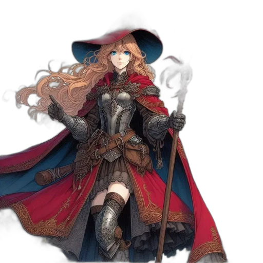 sword, staff, weapon, hat, concept art, fantasy art, anime, pixel art transparent PNG cut-out