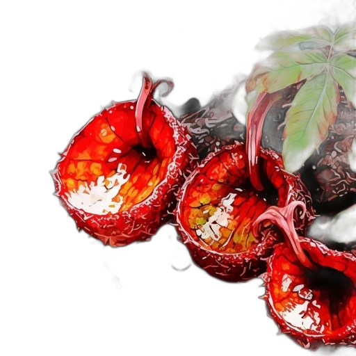 food, flower, dragon, crown, photorealistic, 3d render, concept art, vivid transparent PNG cut-out