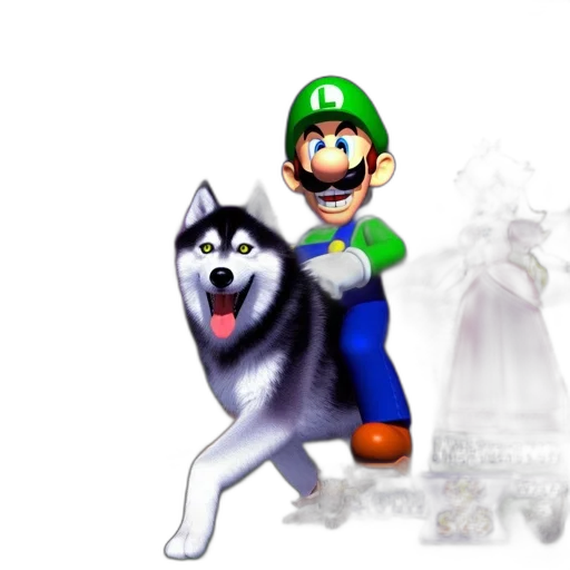 animal, concept art, 3d render, pixel art, fantasy art, monochrome, green, luigi transparent PNG cut-out