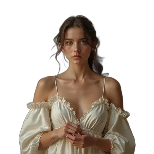 dress, jewelry, crown, face transparent PNG cut-out