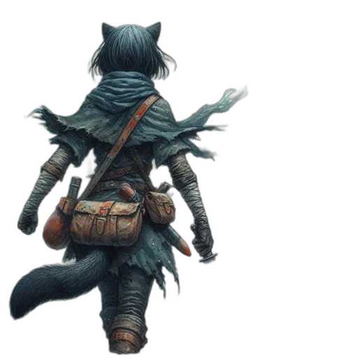 staff, mask, dragon, concept art, fantasy art, watercolor, 3d render, dark transparent PNG cut-out