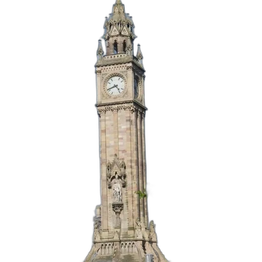 staff, building, 3d render, tall, clock, tower, intricate, designs transparent PNG cut-out