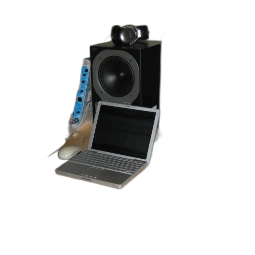 robot, staff, weapon, 3d render, desk, two, computers, laptop transparent PNG cut-out