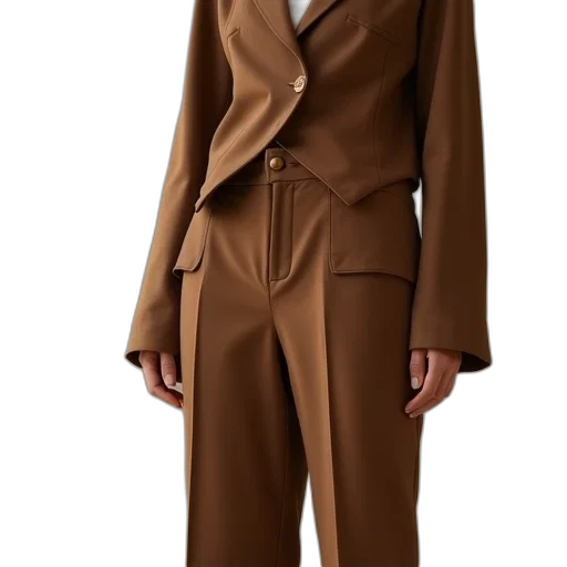 jacket, dress, earth tones, golden transparent PNG cut-out